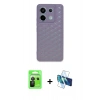 MARSİLYAN™- Redmi Note 13 Pro 5G Kılıf Zirve Form - Siyah 3D Antistatik Cam Ekran Koruyucu + Raze Metal Kamera Lens - SH