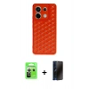 MARSİLYAN™- Redmi Note 13 Pro 5G Kılıf Zirve Form - Siyah 3D Antistatik Hayalet Cam Ekran Koruyucu + Raze Metal Kamera Lens - GS