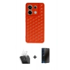 MARSİLYAN™- Redmi Note 13 Pro 5G Kılıf Zirve Form - Siyah 3D Antistatik Hayalet Cam Ekran Koruyucu + Kamera Lens Koruma Cam - SF