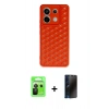 MARSİLYAN™- Redmi Note 13 Pro 5G Kılıf Zirve Form - Siyah 3D Antistatik Hayalet Cam Ekran Koruyucu + Raze Metal Kamera Lens - SH