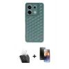 MARSİLYAN™- Redmi Note 13 Pro 5G Kılıf Zirve Form - Siyah 3D Antistatik Mat Seramik Nano Ekran Koruyucu + Kamera Lens Koruma Cam - SF