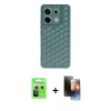 MARSİLYAN™- Redmi Note 13 Pro 5G Kılıf Zirve Form - Siyah 3D Antistatik Mat Seramik Nano Ekran Koruyucu + Raze Metal Kamera Lens - GS