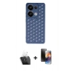 MARSİLYAN™- Redmi Note 13 Pro 5G Kılıf Zirve Form - Siyah 3D Antistatik Mat Seramik Nano Ekran Koruyucu + Kamera Lens Koruma Cam - SF