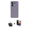 MARSİLYAN™- Redmi Note 13 Pro 5G Kılıf Zirve Form - Siyah 3D Antistatik Mat Seramik Nano Ekran Koruyucu + Kamera Lens Koruma Cam - SF
