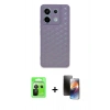 MARSİLYAN™- Redmi Note 13 Pro 5G Kılıf Zirve Form - Siyah 3D Antistatik Mat Seramik Nano Ekran Koruyucu + Raze Metal Kamera Lens - SH