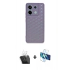 MARSİLYAN™- Redmi Note 13 Pro 5G Kılıf Zirve Form - Siyah 3D Antistatik Seramik Nano Ekran Koruyucu + Kamera Lens Koruma Cam - SF