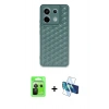 MARSİLYAN™- Redmi Note 13 Pro 5G Kılıf Zirve Form - Siyah 3D Antistatik Seramik Nano Ekran Koruyucu + Raze Metal Kamera Lens - SH