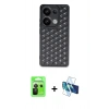 MARSİLYAN™- Redmi Note 13 Pro 5G Kılıf Zirve Form - Siyah 3D Antistatik Seramik Nano Ekran Koruyucu + Raze Metal Kamera Lens - SH