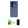 MARSİLYAN™- Redmi Note 13 Pro 5G Kılıf Zirve Form - Siyah 6D Antistatik Mat Seramik Hayalet Nano Ekran Koruyucu + Siyah Raze Metal Kamera Lens