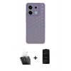 MARSİLYAN™- Redmi Note 13 Pro 5G Kılıf Zirve Form - Siyah 6D Antistatik Mat Seramik Hayalet Nano Ekran Koruyucu + Kamera Lens Koruma Cam - SF