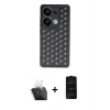 MARSİLYAN™- Redmi Note 13 Pro 5G Kılıf Zirve Form - Siyah 6D Antistatik Mat Seramik Hayalet Nano Ekran Koruyucu + Kamera Lens Koruma Cam - SF