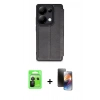 MARSİLYAN™- Redmi Note 13 Pro 5G Kılıf Zirve Yansıma Serisi - Siyah 3D Antistatik Mat Seramik Nano Ekran Koruyucu + Raze Metal Kamera Lens - SH