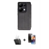 MARSİLYAN™- Redmi Note 13 Pro 5G Kılıf Zirve Yansıma Serisi - Siyah 3D Antistatik Mat Seramik Nano Ekran Koruyucu + Kamera Lens Koruma Cam - SF