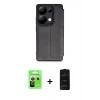 MARSİLYAN™- Redmi Note 13 Pro 5G Kılıf Zirve Yansıma Serisi - Siyah 6D Antistatik Mat Seramik Hayalet Nano Ekran Koruyucu + Raze Metal Kamera Lens - GS