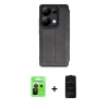 MARSİLYAN™- Redmi Note 13 Pro 5G Kılıf Zirve Yansıma Serisi - Siyah 6D Antistatik Mat Seramik Hayalet Nano Ekran Koruyucu + Raze Metal Kamera Lens - SH
