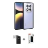 MARSİLYAN™- Redmi Note 14 Pro 4G Kılıf Ahenk Çizgi Serisi - Şeffaf Hayalet Polymer Nano Ekran Koruyucu + PVD Metal Kamera Lens - SH
