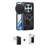 MARSİLYAN™- Redmi Note 14 Pro 4G Kılıf Ahenk Klasik - Şeffaf Hayalet Polymer Nano Ekran Koruyucu + PVD Metal Kamera Lens - GS