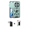 MARSİLYAN™- Redmi Note 14 Pro 4G Kılıf Ahenk Klasik - Şeffaf Hayalet Polymer Nano Ekran Koruyucu + PVD Metal Kamera Lens - SH