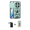 MARSİLYAN™- Redmi Note 14 Pro 4G Kılıf Ahenk Klasik - Şeffaf Polymer Nano Ekran Koruyucu + PVD Metal Kamera Lens - SH