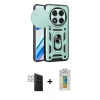 MARSİLYAN™- Redmi Note 14 Pro 4G Kılıf Ahenk Klasik - Şeffaf Polymer Nano Ekran Koruyucu + PVD Metal Kamera Lens - GS