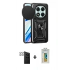MARSİLYAN™- Redmi Note 14 Pro 4G Kılıf Ahenk Klasik - Şeffaf Polymer Nano Ekran Koruyucu + PVD Metal Kamera Lens - SH