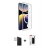 MARSİLYAN™- Redmi Note 14 Pro 4G Kılıf Ahenk Minimal Serisi - Şeffaf Hayalet Polymer Nano Ekran Koruyucu + PVD Metal Kamera Lens - GS