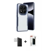 MARSİLYAN™- Redmi Note 14 Pro 4G Kılıf Akış Çizgi Koleksiyonu - Şeffaf Hayalet Polymer Nano Ekran Koruyucu + PVD Metal Kamera Lens - GS