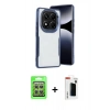 MARSİLYAN™- Redmi Note 14 Pro 4G Kılıf Akış Çizgi Koleksiyonu - Şeffaf Hayalet Polymer Nano Ekran Koruyucu + Raze Metal Kamera Lens - GS
