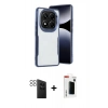 MARSİLYAN™- Redmi Note 14 Pro 4G Kılıf Akış Çizgi Koleksiyonu - Şeffaf Hayalet Polymer Nano Ekran Koruyucu + PVD Metal Kamera Lens - SH