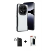 MARSİLYAN™- Redmi Note 14 Pro 4G Kılıf Akış Çizgi Koleksiyonu - Şeffaf Hayalet Polymer Nano Ekran Koruyucu + PVD Metal Kamera Lens - SH