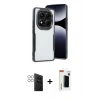 MARSİLYAN™- Redmi Note 14 Pro 4G Kılıf Akış Çizgi Koleksiyonu - Şeffaf Hayalet Polymer Nano Ekran Koruyucu + PVD Metal Kamera Lens - GS