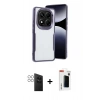 MARSİLYAN™- Redmi Note 14 Pro 4G Kılıf Akış Çizgi Koleksiyonu - Şeffaf Hayalet Polymer Nano Ekran Koruyucu + PVD Metal Kamera Lens - GS