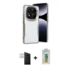 MARSİLYAN™- Redmi Note 14 Pro 4G Kılıf Akış Çizgi Koleksiyonu - Şeffaf Polymer Nano Ekran Koruyucu + PVD Metal Kamera Lens - GS