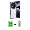 MARSİLYAN™- Redmi Note 14 Pro 4G Kılıf Akış Çizgi Koleksiyonu - Şeffaf Polymer Nano Ekran Koruyucu + Raze Metal Kamera Lens - GS