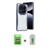 MARSİLYAN™- Redmi Note 14 Pro 4G Kılıf Akış Çizgi Koleksiyonu - Şeffaf Polymer Nano Ekran Koruyucu + Raze Metal Kamera Lens - GS