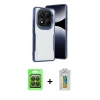 MARSİLYAN™- Redmi Note 14 Pro 4G Kılıf Akış Çizgi Koleksiyonu - Şeffaf Polymer Nano Ekran Koruyucu + Raze Metal Kamera Lens - SH