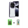 MARSİLYAN™- Redmi Note 14 Pro 4G Kılıf Akış Çizgi Koleksiyonu - Şeffaf Polymer Nano Ekran Koruyucu + Raze Metal Kamera Lens - SH