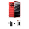 MARSİLYAN™- Redmi Note 14 Pro 4G Kılıf Atlas Koleksiyonu - Şeffaf Hayalet Polymer Nano Ekran Koruyucu + PVD Metal Kamera Lens - GS