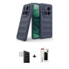 MARSİLYAN™- Redmi Note 14 Pro 4G Kılıf Atlas Koleksiyonu - Şeffaf Hayalet Polymer Nano Ekran Koruyucu + PVD Metal Kamera Lens - GS