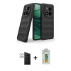 MARSİLYAN™- Redmi Note 14 Pro 4G Kılıf Atlas Koleksiyonu - Şeffaf Polymer Nano Ekran Koruyucu + PVD Metal Kamera Lens - GS