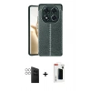 MARSİLYAN™- Redmi Note 14 Pro 4G Kılıf Doruk Klasik Özel Seri - Şeffaf Hayalet Polymer Nano Ekran Koruyucu + PVD Metal Kamera Lens - GS