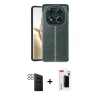 MARSİLYAN™- Redmi Note 14 Pro 4G Kılıf Doruk Klasik Özel Seri - Şeffaf Hayalet Polymer Nano Ekran Koruyucu + PVD Metal Kamera Lens - SH