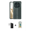 MARSİLYAN™- Redmi Note 14 Pro 4G Kılıf Doruk Klasik Özel Seri - Şeffaf Polymer Nano Ekran Koruyucu + PVD Metal Kamera Lens - GS