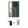 MARSİLYAN™- Redmi Note 14 Pro 4G Kılıf Doruk Klasik Özel Seri - Şeffaf Polymer Nano Ekran Koruyucu + PVD Metal Kamera Lens - SH