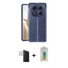 MARSİLYAN™- Redmi Note 14 Pro 4G Kılıf Doruk Klasik Özel Seri - Şeffaf Polymer Nano Ekran Koruyucu + PVD Metal Kamera Lens - GS