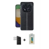 MARSİLYAN™- Redmi Note 14 Pro 4G Kılıf Doruk Klasik Özel Seri - Şeffaf Polymer Nano Ekran Koruyucu + PVD Metal Kamera Lens - GS