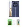 MARSİLYAN™- Redmi Note 14 Pro 4G Kılıf Doruk Klasik Özel Seri - Şeffaf Polymer Nano Ekran Koruyucu + Raze Metal Kamera Lens - SH