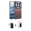 MARSİLYAN™- Redmi Note 14 Pro 4G Kılıf Doruk Serisi - Şeffaf Hayalet Polymer Nano Ekran Koruyucu + PVD Metal Kamera Lens - GS