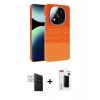 MARSİLYAN™- Redmi Note 14 Pro 4G Kılıf Doruk Serisi - Şeffaf Hayalet Polymer Nano Ekran Koruyucu + PVD Metal Kamera Lens - GS