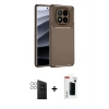 MARSİLYAN™- Redmi Note 14 Pro 4G Kılıf Eksen Form Prime - Şeffaf Hayalet Polymer Nano Ekran Koruyucu + PVD Metal Kamera Lens - GS